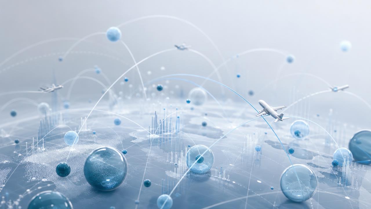 Abstract conceptual illustration for Flight Delay Risk Tracker